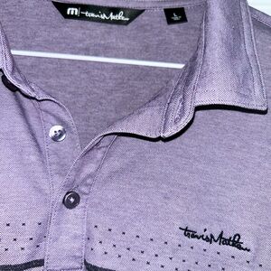 Travis Mathew Polo Size Large Purple Black Gray
